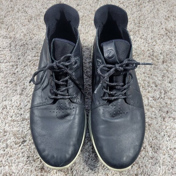 ECCO ST.1 High Men's Black Casual Shoes Sneakers Leather - Picture 4 of 9